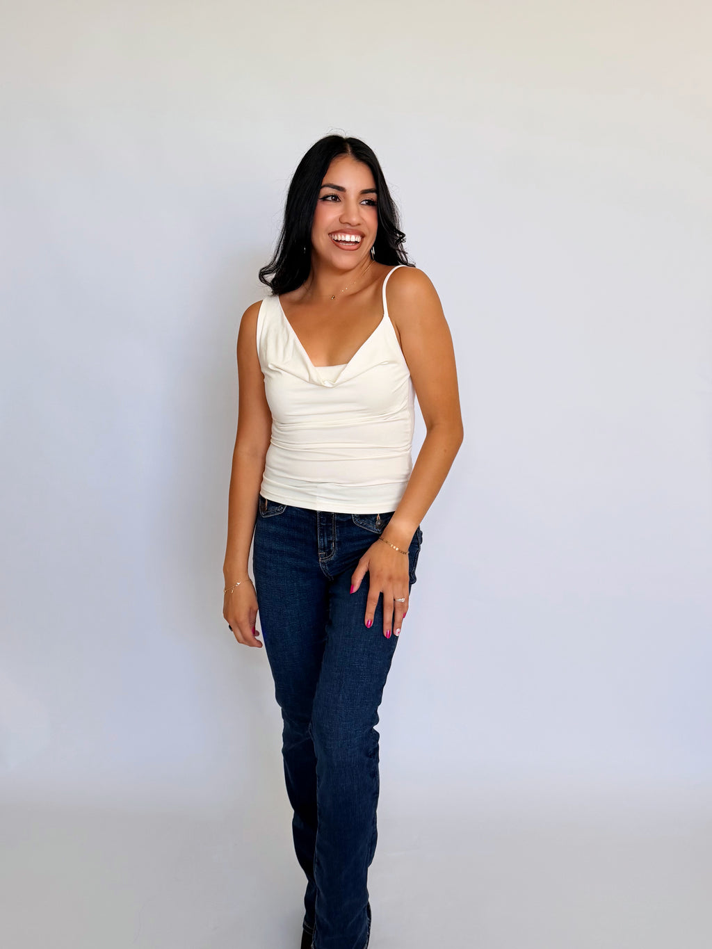 Cream Drape Top