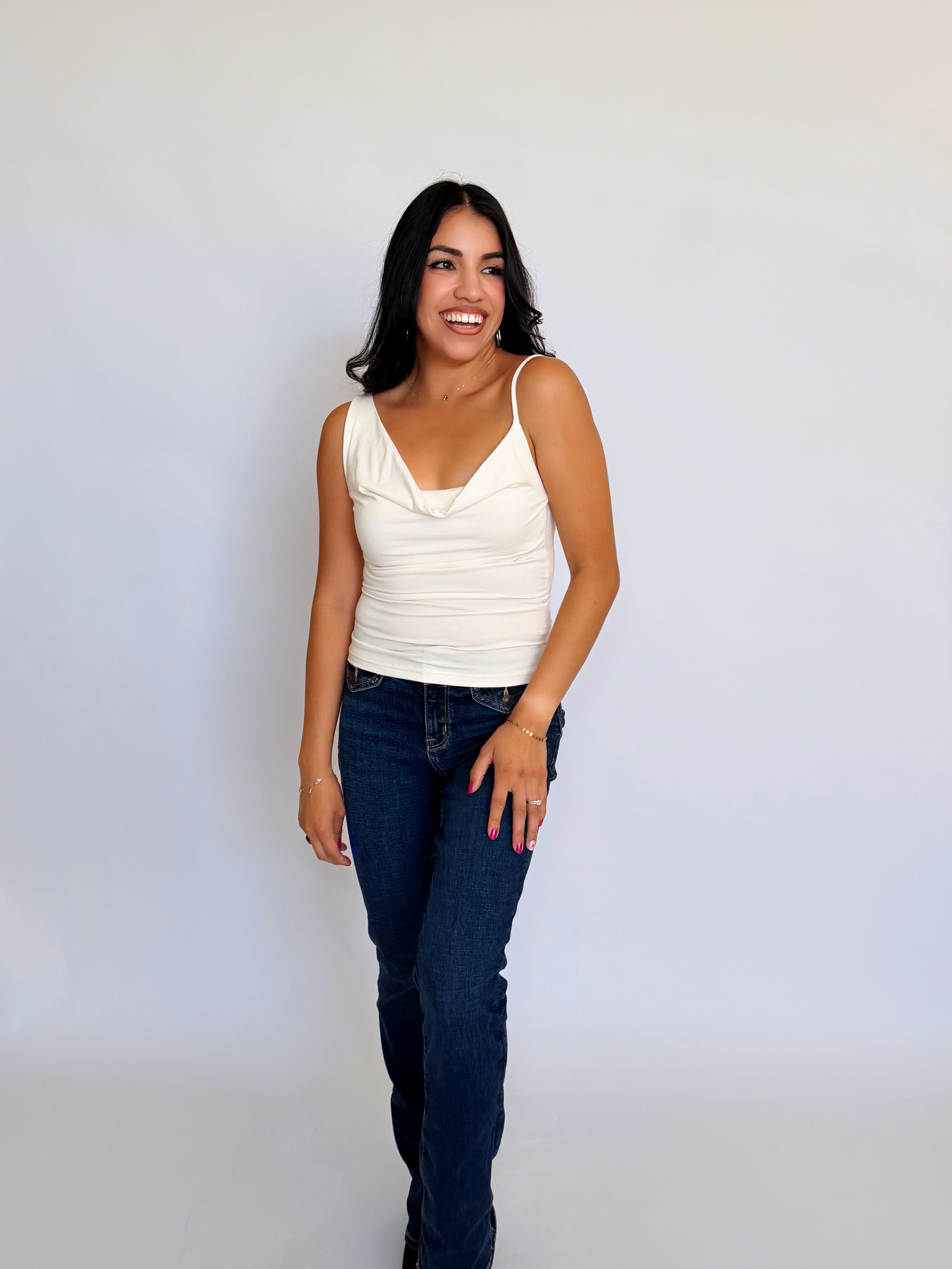 Cream Drape Top